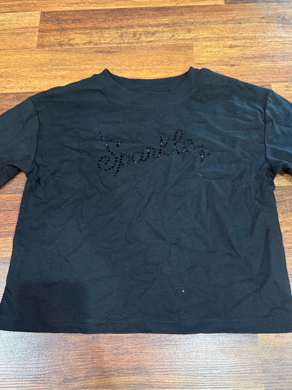 Girls Cat&Jack Sparkle Embellished Black Kids Long Sleeve Size Small (6/7)